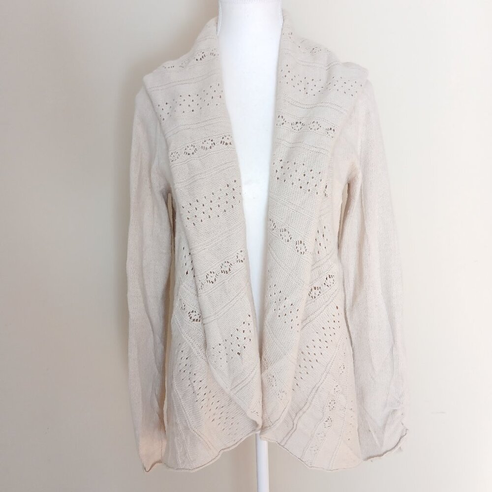 Anthropologie Knitted & Knotted Draped Open Front Cardigan Size Medium